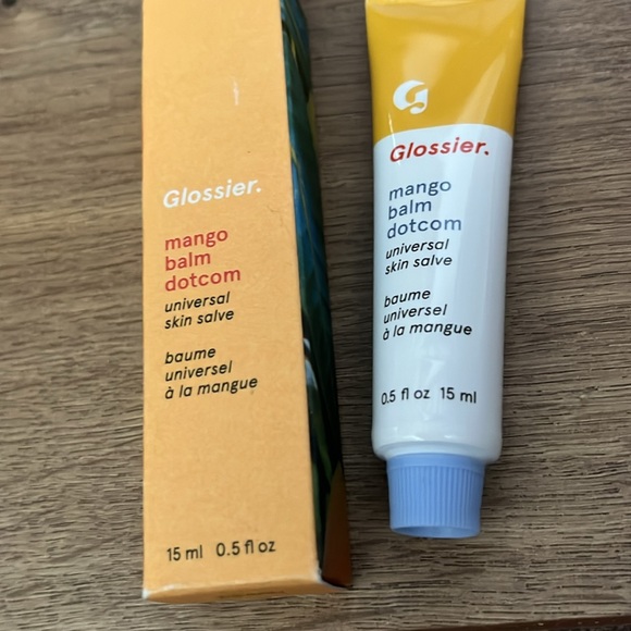 GLOSSIER Original Mango Balm Dot Com 💛🩵 NWT - Picture 2 of 2
